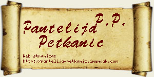 Pantelija Petkanić vizit kartica